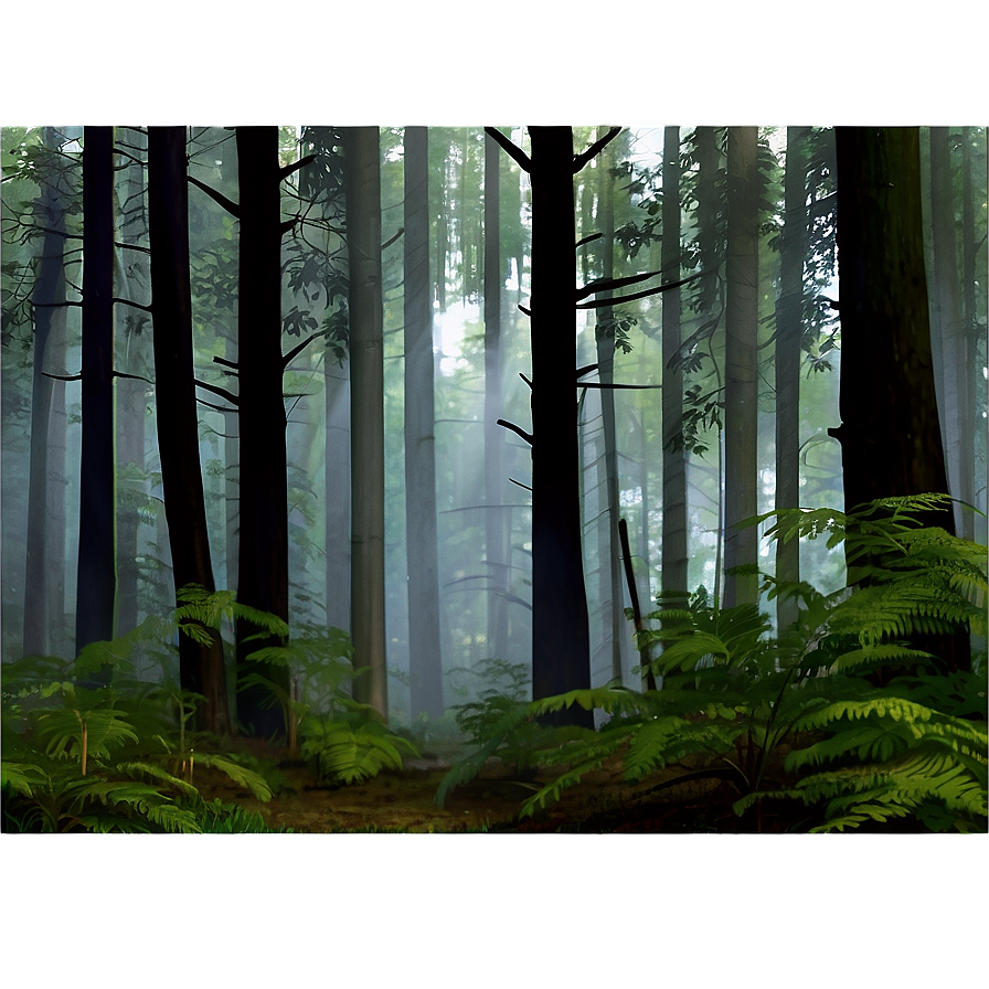 Misty Forest Scene Clipart Png Cpp PNG Image