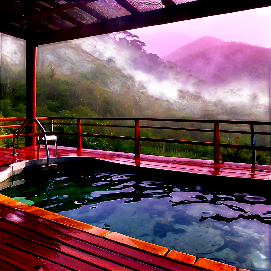 Misty Hot Springs Relaxation Png Dto PNG Image