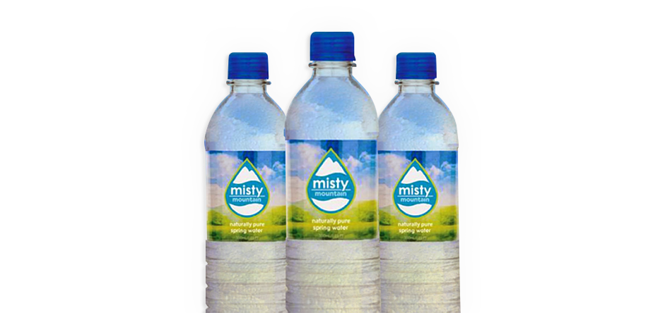 Misty Mountain Spring Water Bottles PNG Image