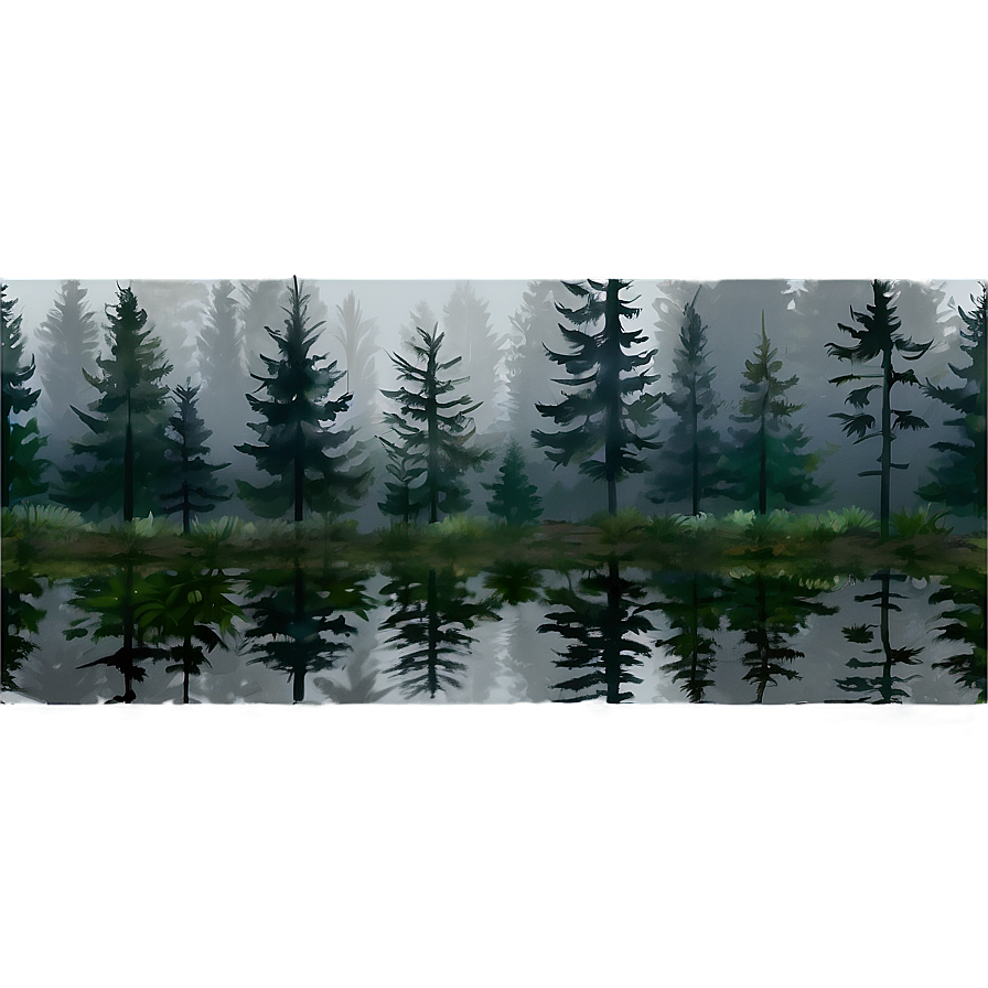 Misty Pine Forest Png Rah PNG Image