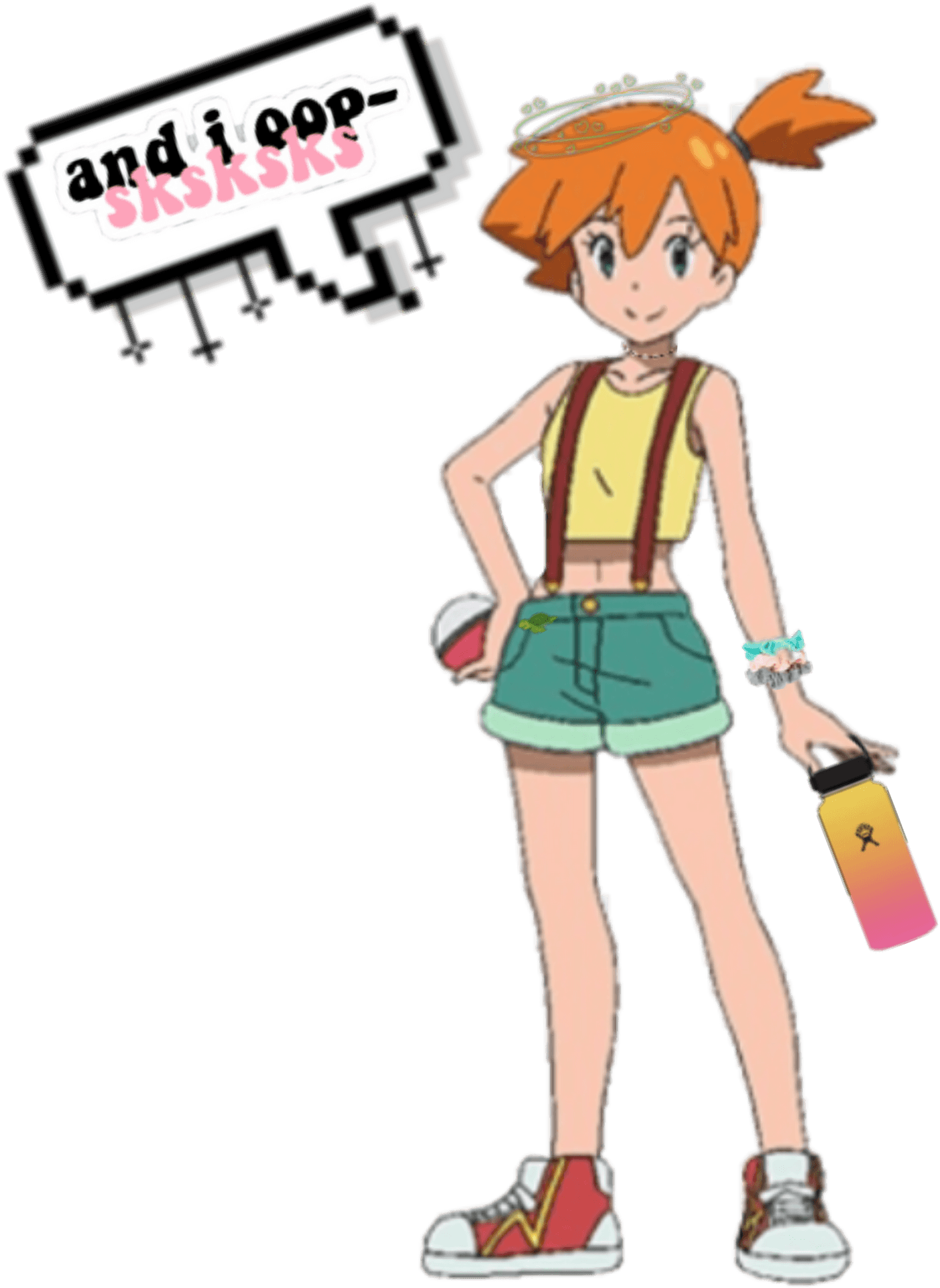 Misty Pokemon Character With Text Bubble PNG Image