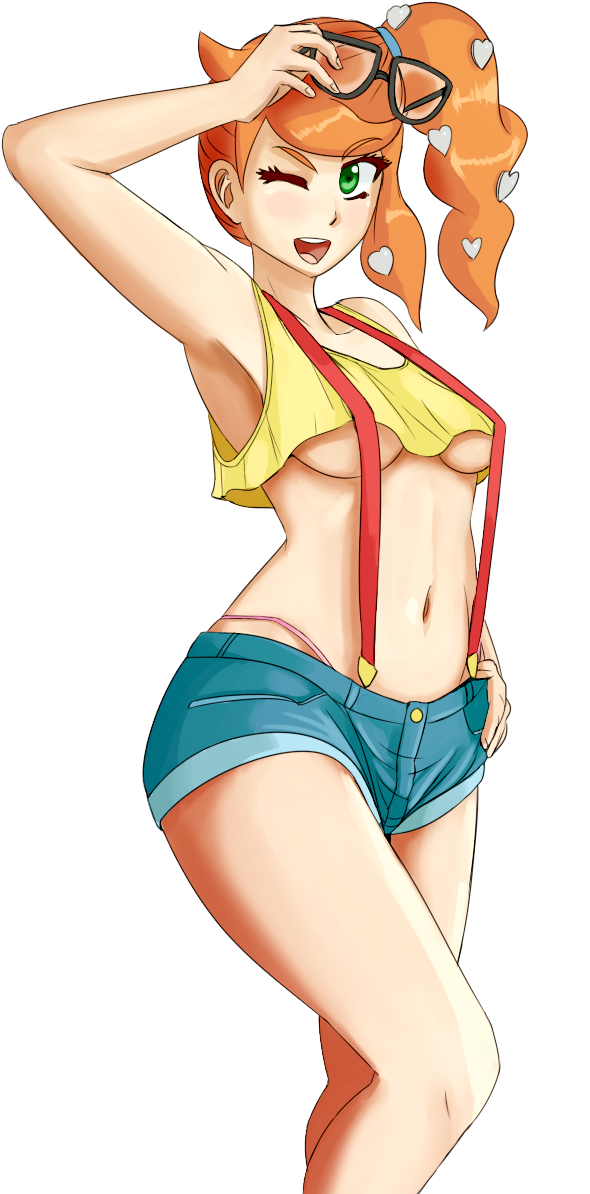 Misty Pokemon Summer Outfit Illustration PNG Image