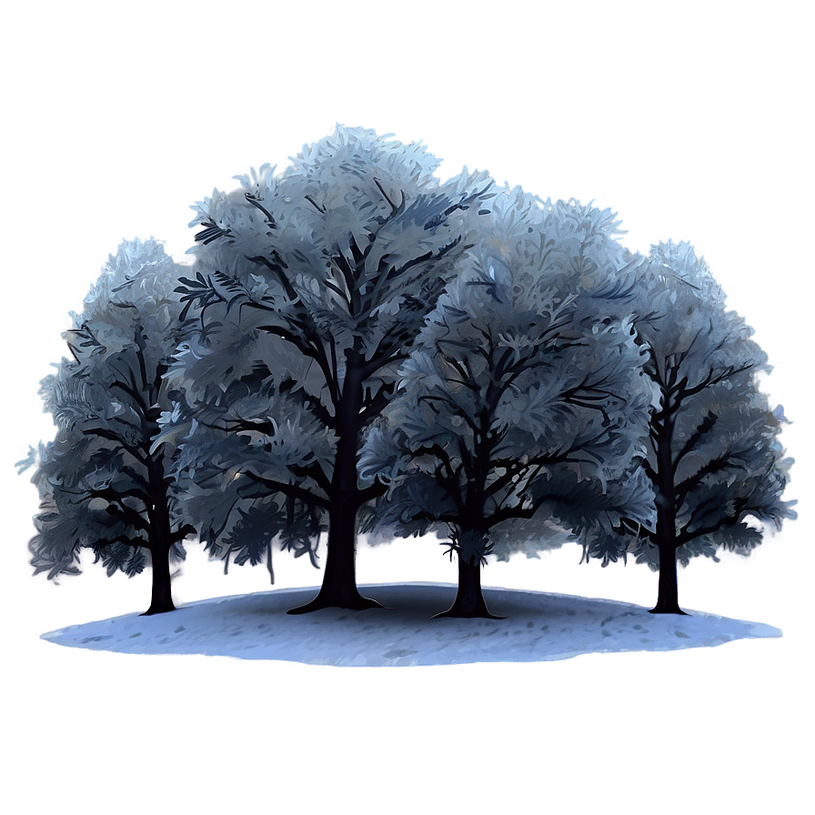 Misty Winter Morning Trees Png Fel PNG Image