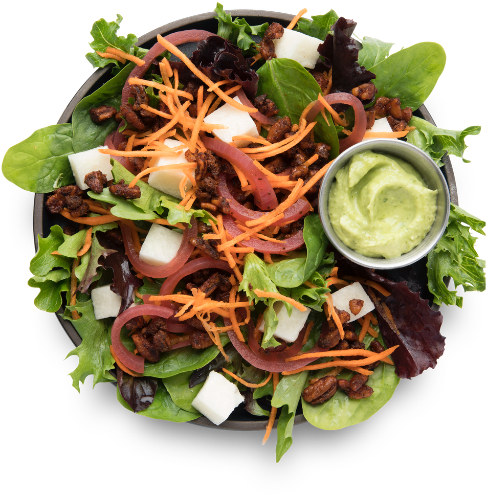 Mixed Greens Saladwith Avocado Dressing PNG Image