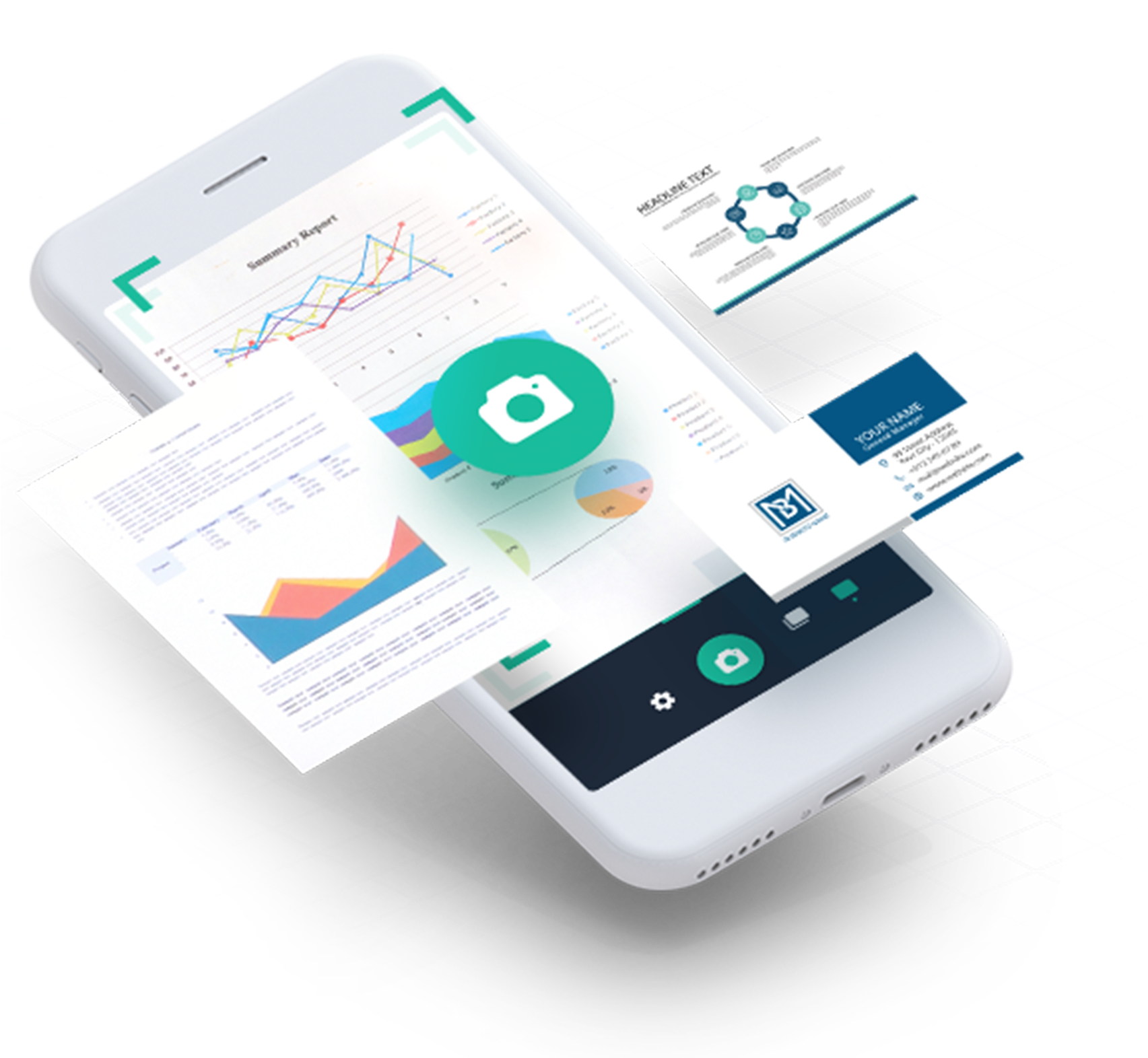 Mobile App Data Visualization Concept PNG Image