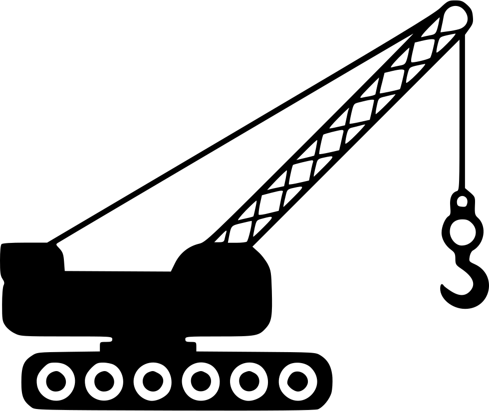 Mobile Crane Silhouette PNG Image