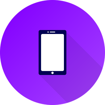 Mobile Device Icon Purple Background PNG Image