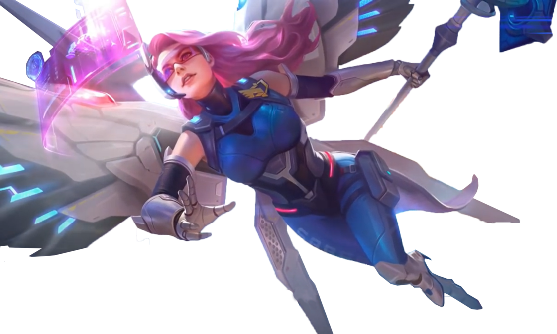 Mobile Legends Hero Flying Action PNG Image