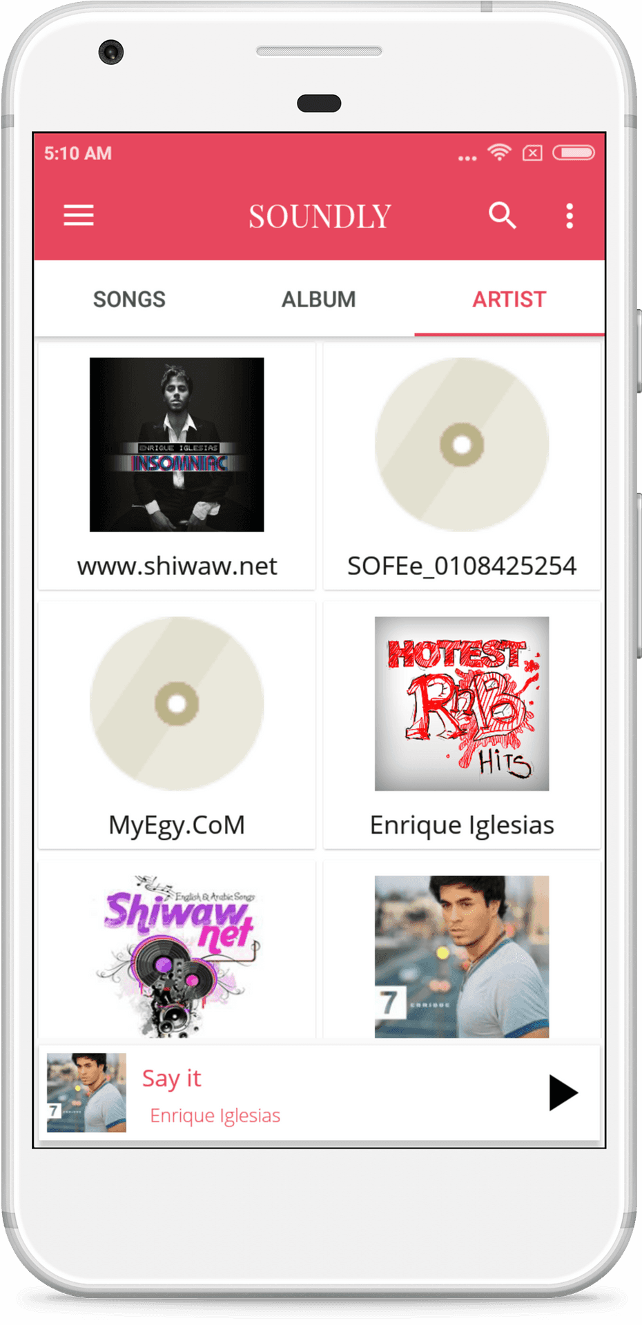 Mobile Music Player Interface PNG Image