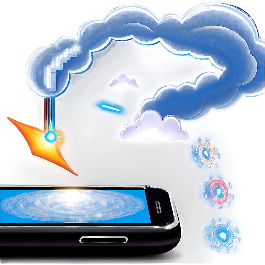 Mobile Phone With Cloud Computing Png 47 PNG Image