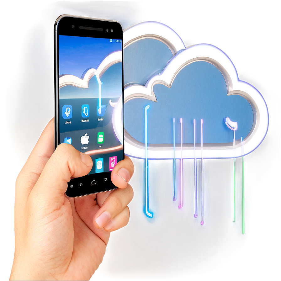 Mobile Phone With Cloud Computing Png Mrk65 PNG Image