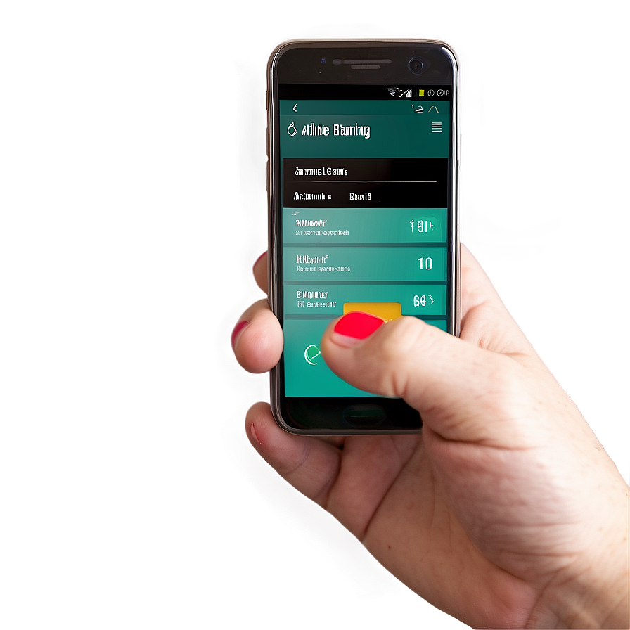 Mobile Phone With Online Banking App Png Gdv PNG Image