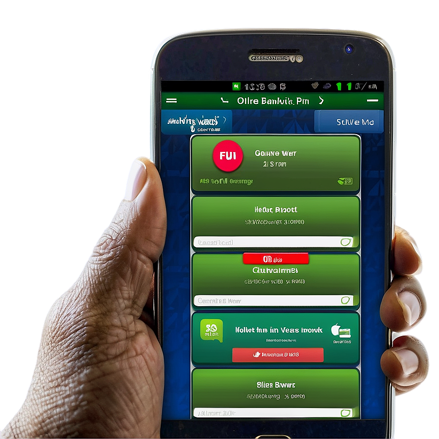 Mobile Phone With Online Banking App Png Hxg PNG Image