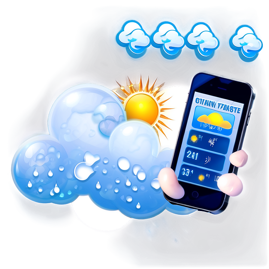 Mobile Phone With Weather Forecast Png 06112024 PNG Image