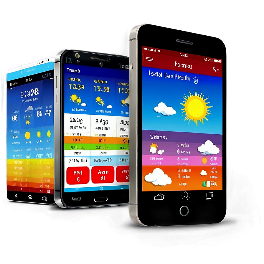 Mobile Phone With Weather Forecast Png 06112024 PNG Image