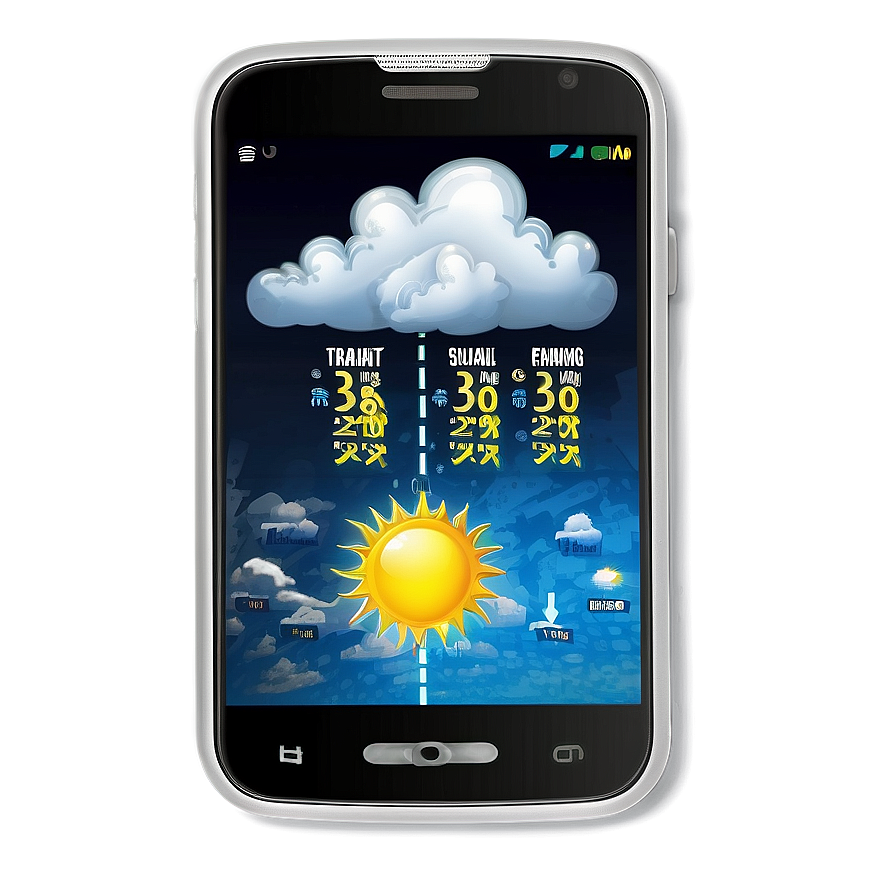 Mobile Phone With Weather Forecast Png 98 PNG Image