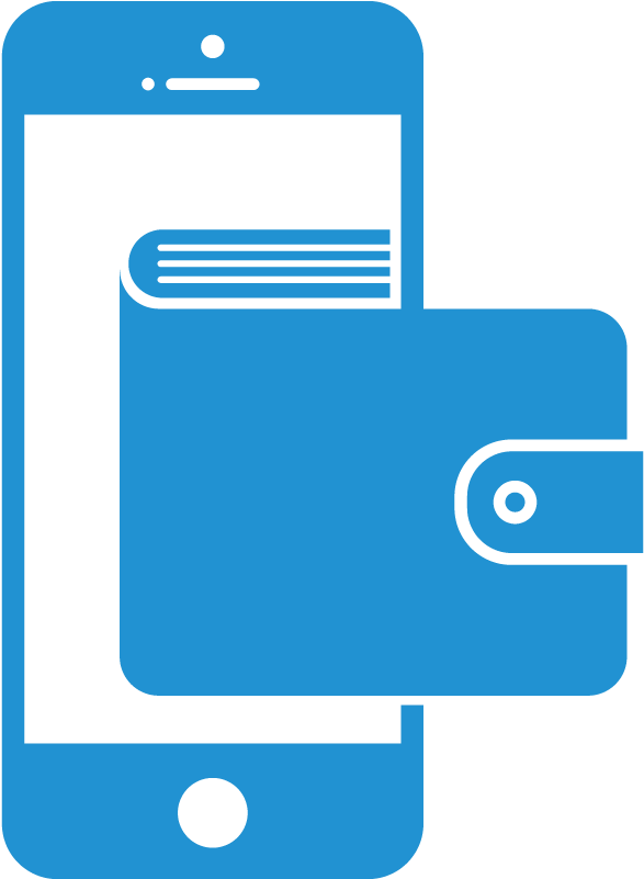 Mobile Wallet Icon Blue PNG Image