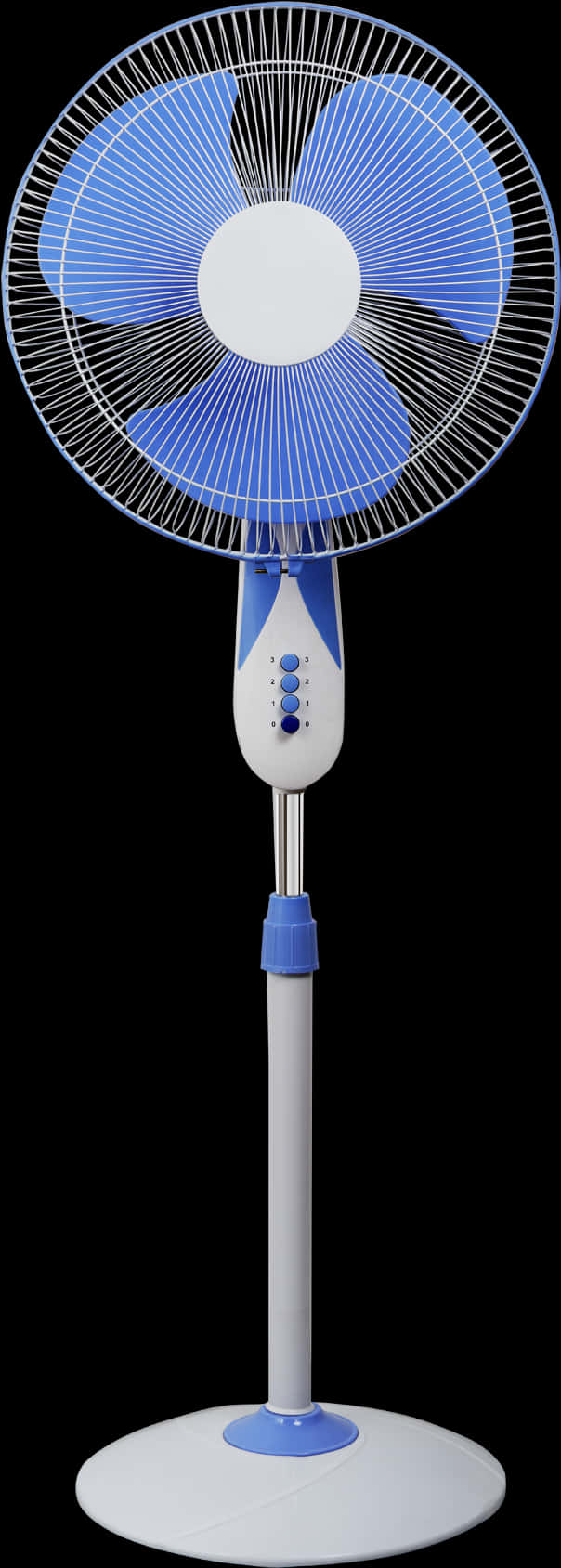 Modern Adjustable Standing Fan Isolated PNG Image