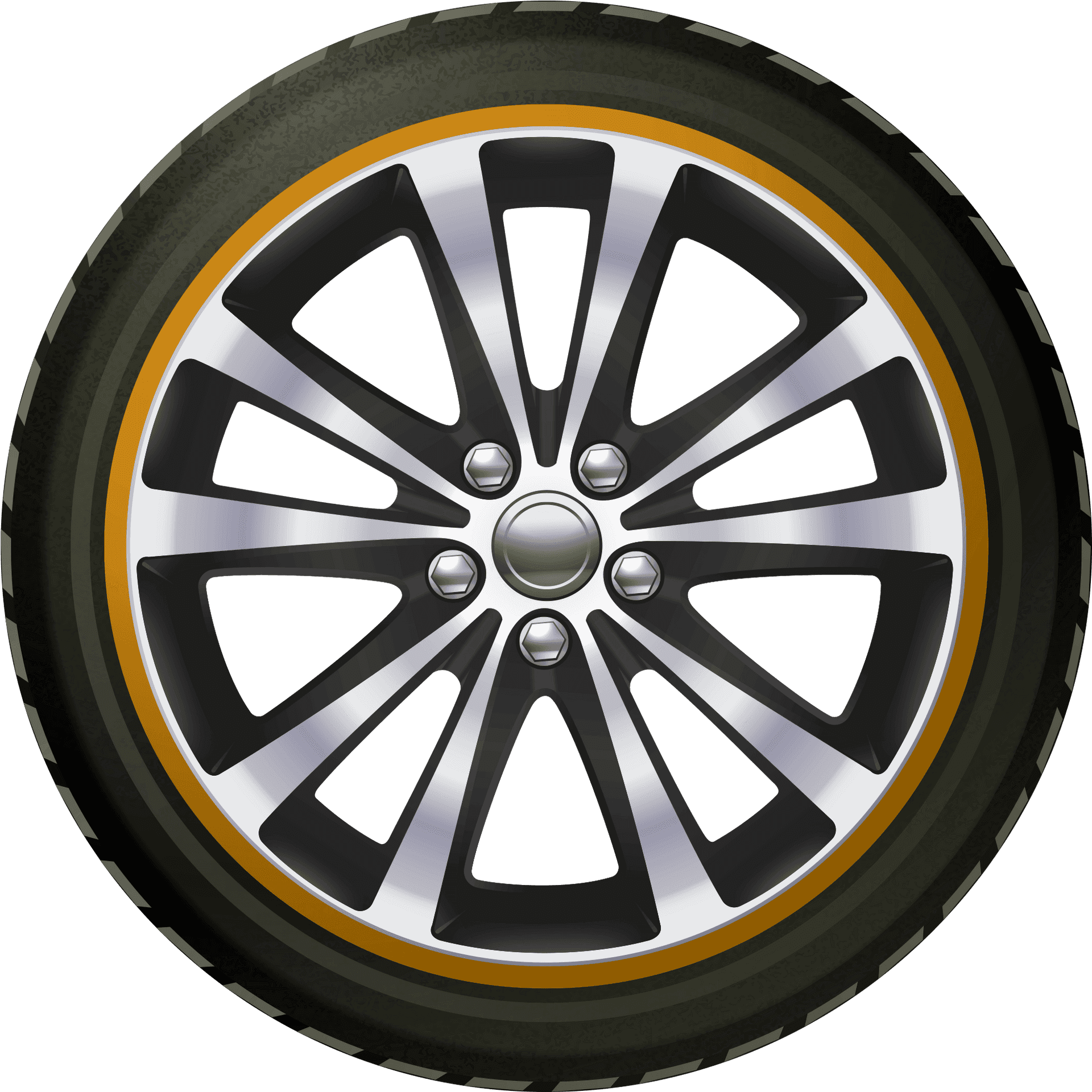 Modern Alloy Wheeland Tire PNG Image