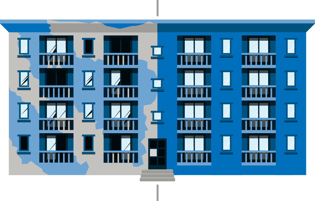 Modern Apartment Building Facade PNG Image