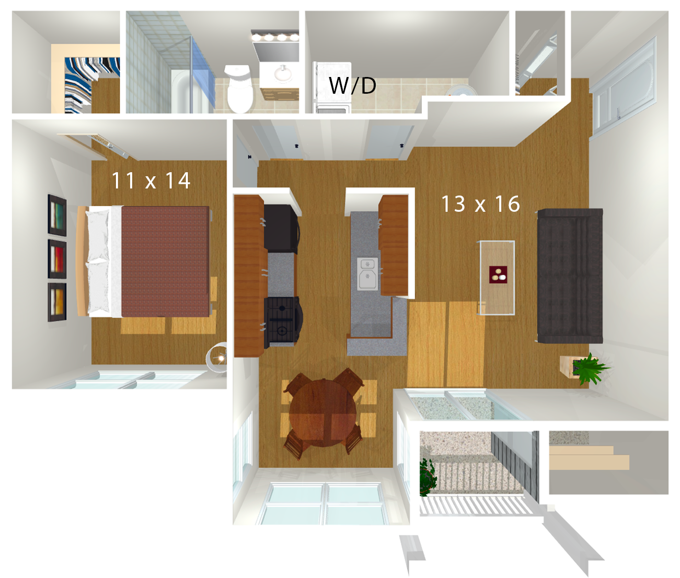 Modern Apartment Floor Plan Design PNG Image