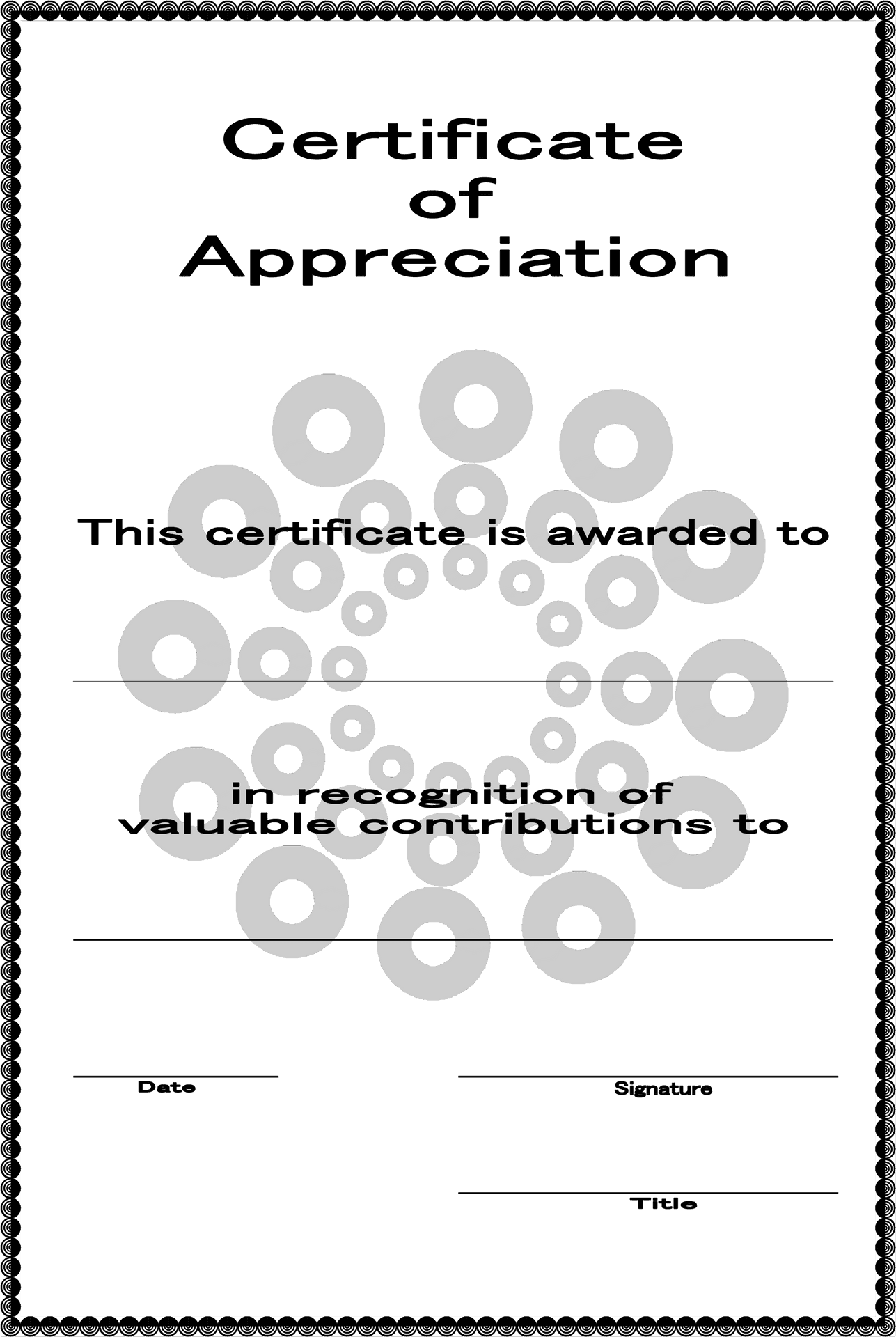 Modern Appreciation Certificate Template PNG Image