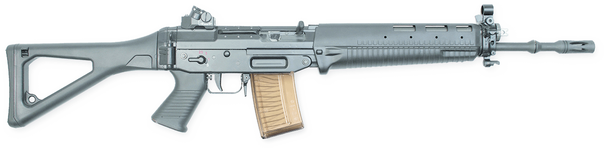 Modern Assault Rifle Isolated PNG Image