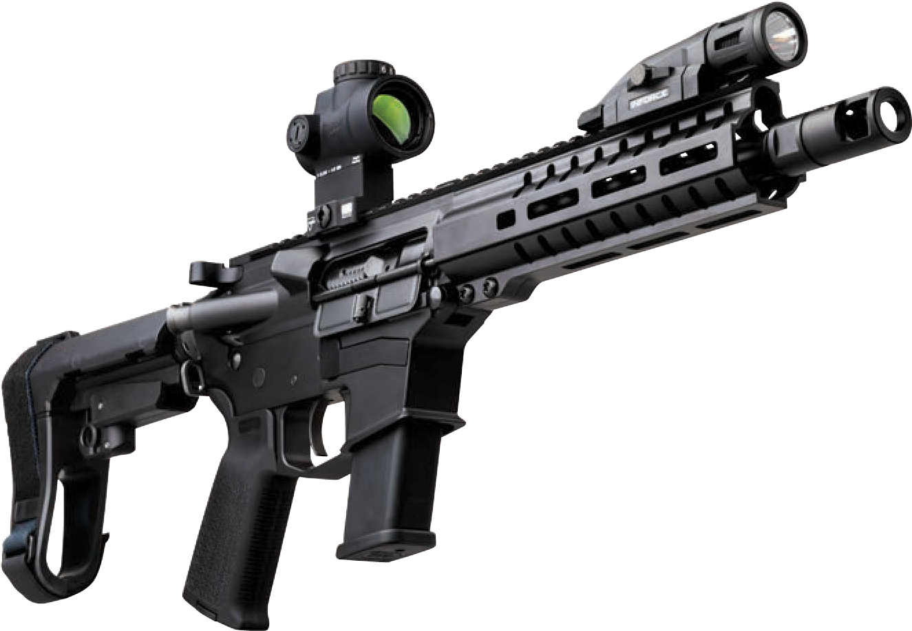 Modern Assault Riflewith Attachments PNG Image