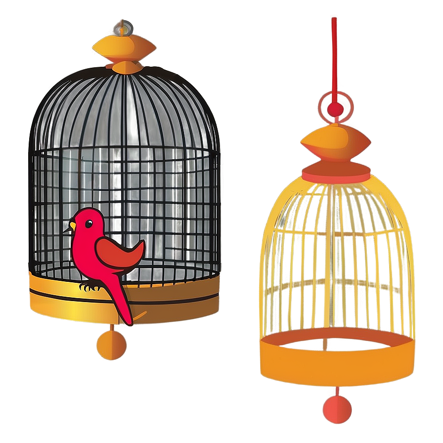 Modern Birdcage Art Png 06122024 PNG Image