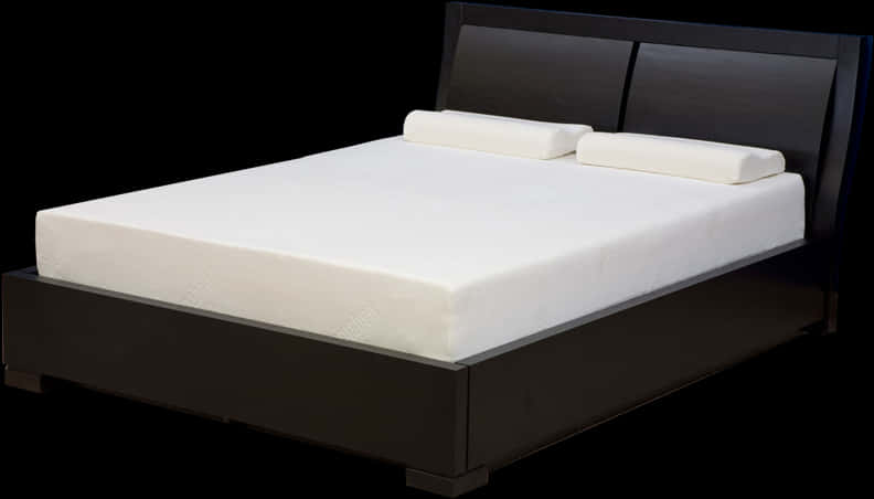 Modern Black Bed Design PNG Image