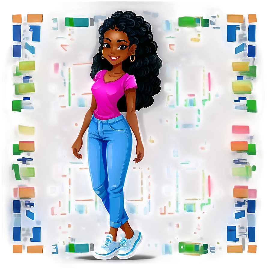 Modern Black Girl Cartoon Png 46 PNG Image