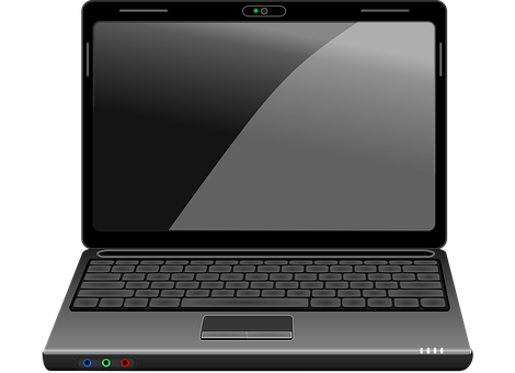 Modern Black Laptop Illustration PNG Image