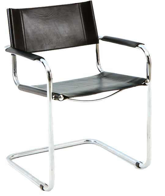 Modern Black Leather Cantilever Office Chair.png PNG Image