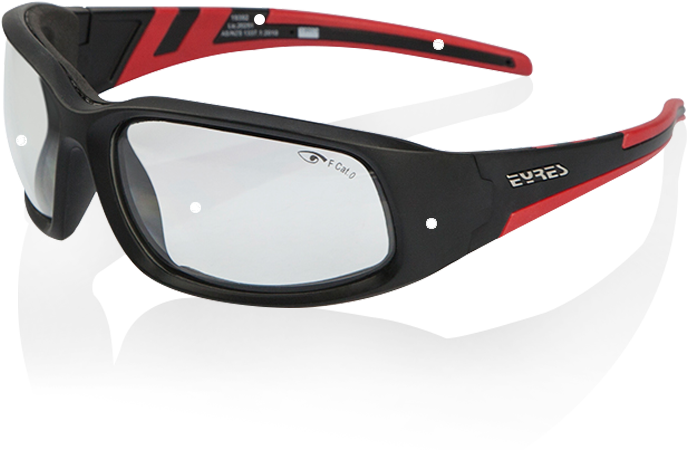 Modern Black Red Safety Goggles PNG Image