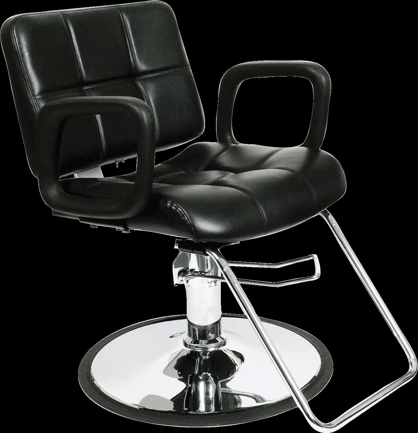 Modern Black Salon Chair PNG Image