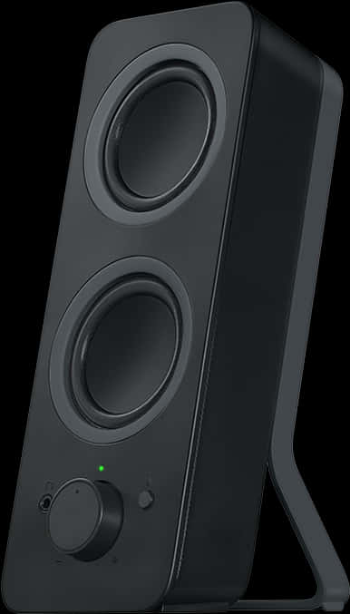 Modern Black Speaker Standing PNG Image