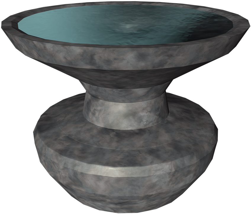 Modern Black Stone Fountain3 D Model PNG Image