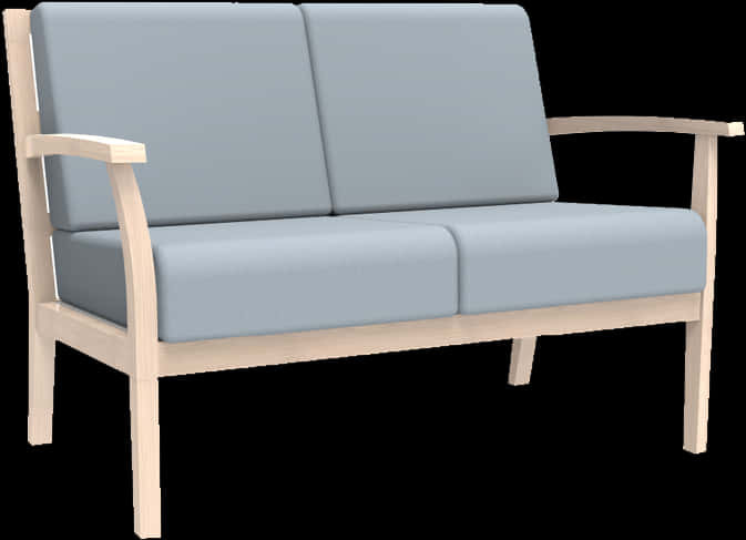 Modern Blue Couch Design PNG Image