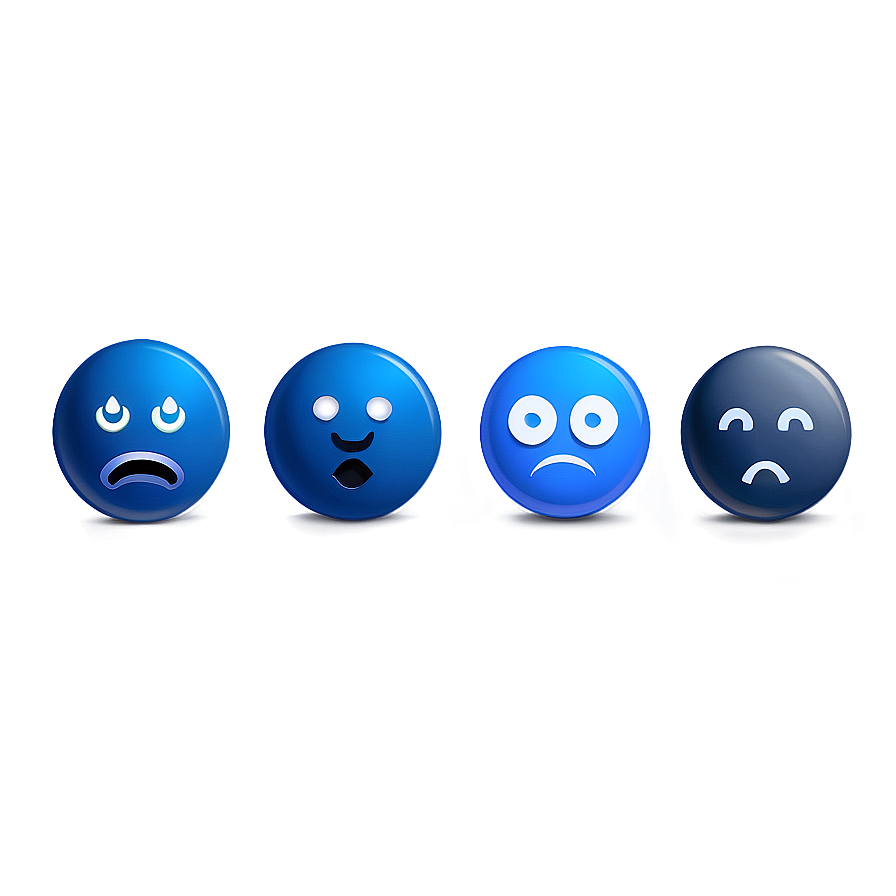 Modern Blue Emojis Png Collection 60 PNG Image