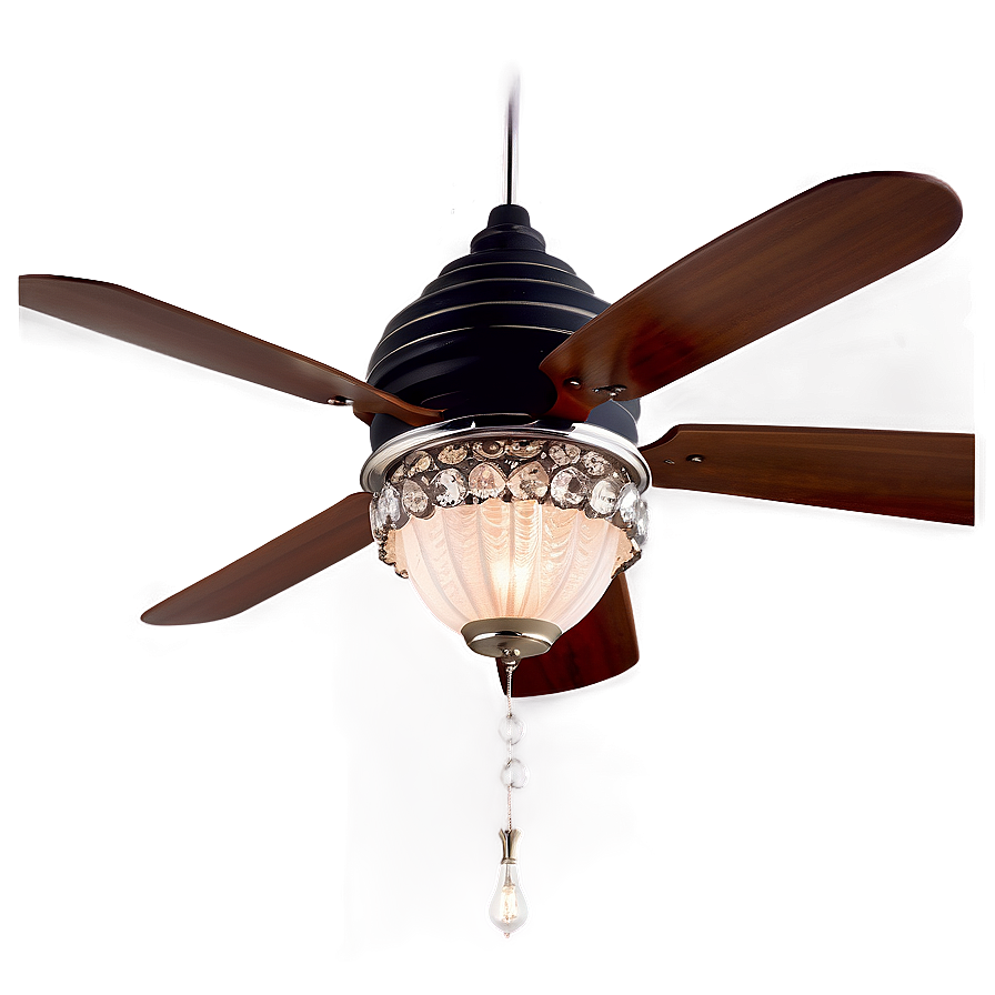 Modern Chandelier Ceiling Fan Png 06282024 PNG Image