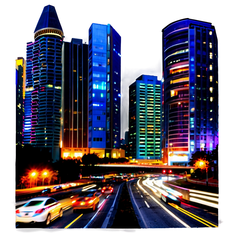 Modern City Night View Png Bjm63 PNG Image