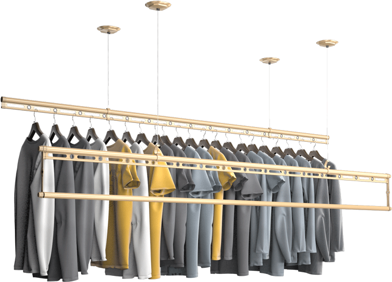 Modern Clothing Rack Display PNG Image