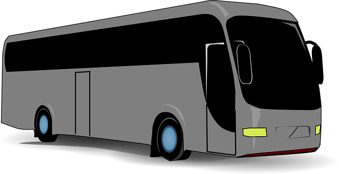 Modern Coach Bus Vector Illustration PNG Image