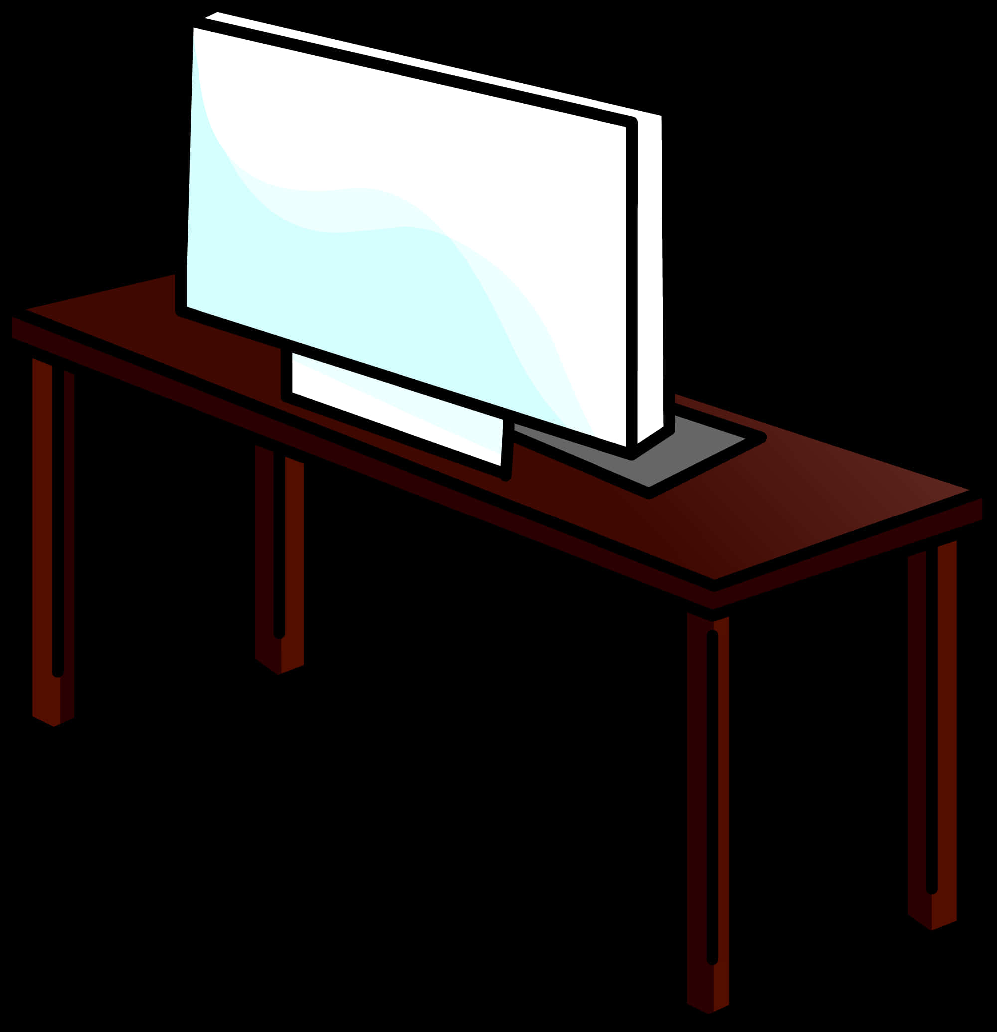 Modern Computer Desk Setup PNG Image