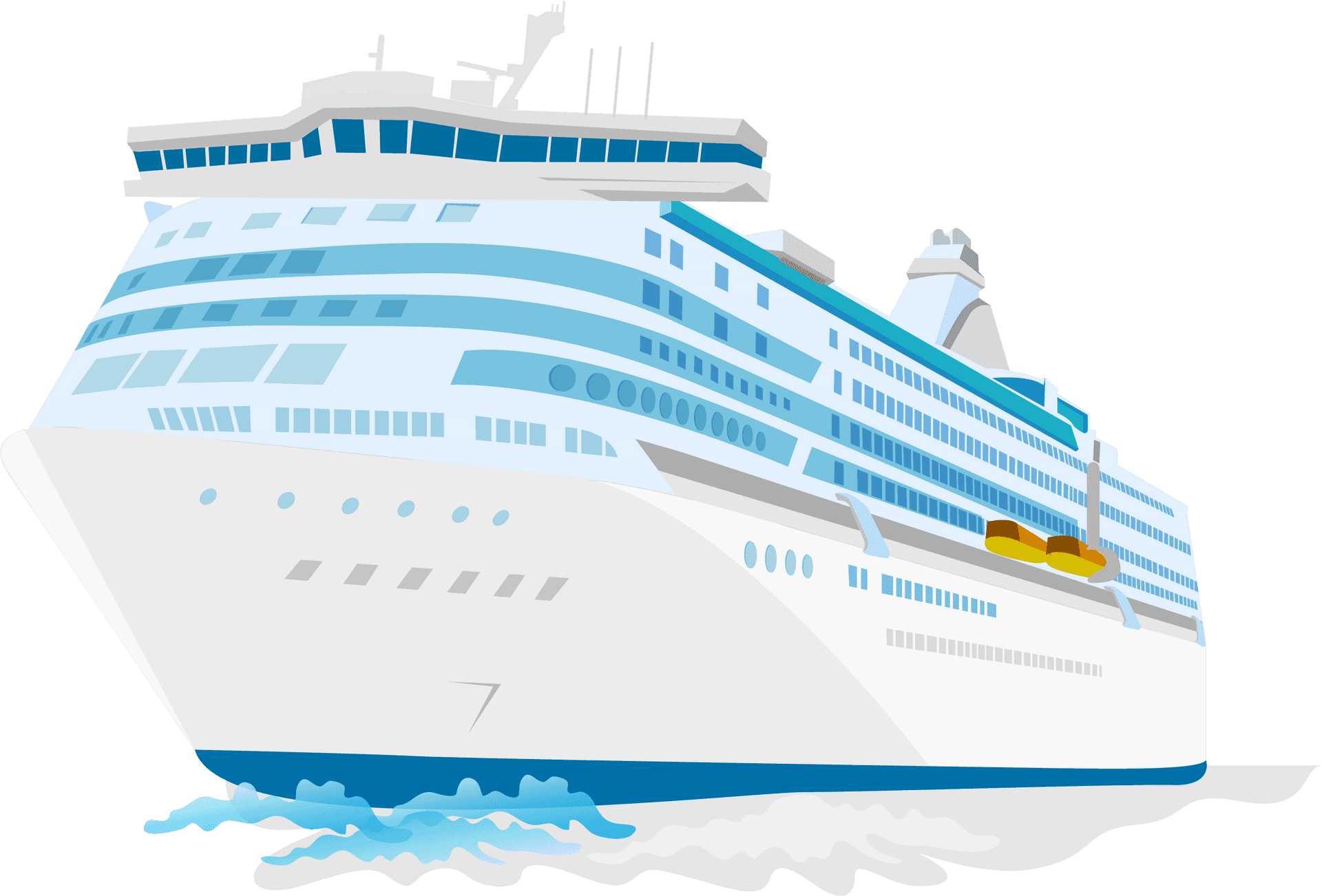 Modern Cruise Ship Illustration PNG Image