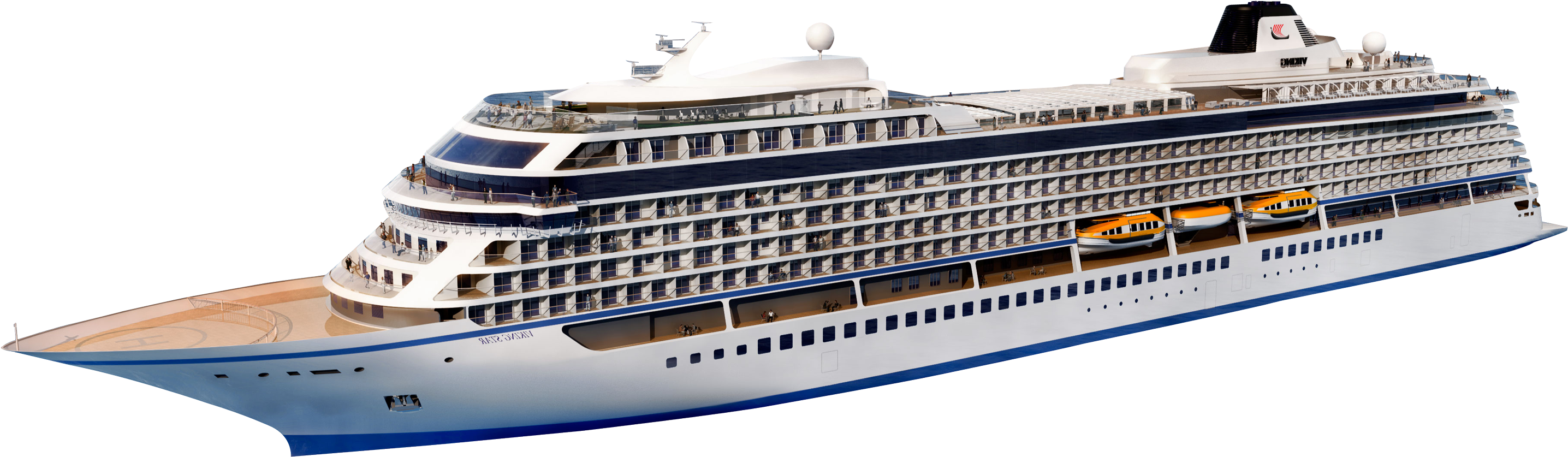 Modern Cruise Ship Profile PNG Image