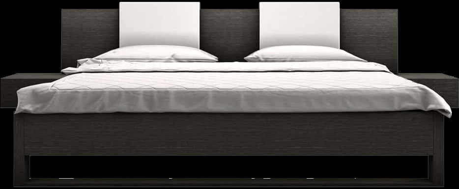 Modern Double Bed Design PNG Image