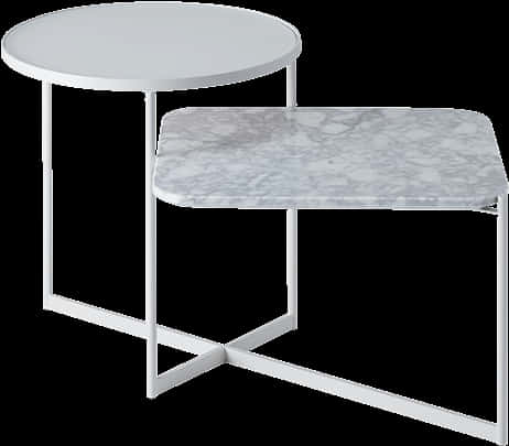 Modern Dual Tiered End Table PNG Image