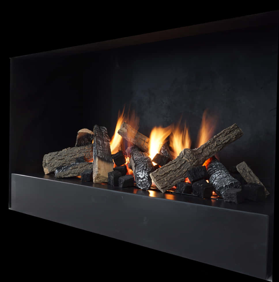 Modern Electric Fireplace Flames PNG Image