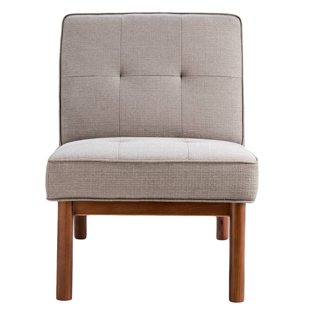 Modern Fabric Accent Chair PNG Image